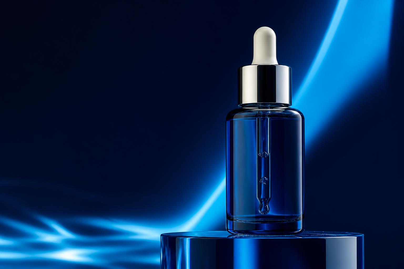 AI product video ad preview featuring a premium serum bottle